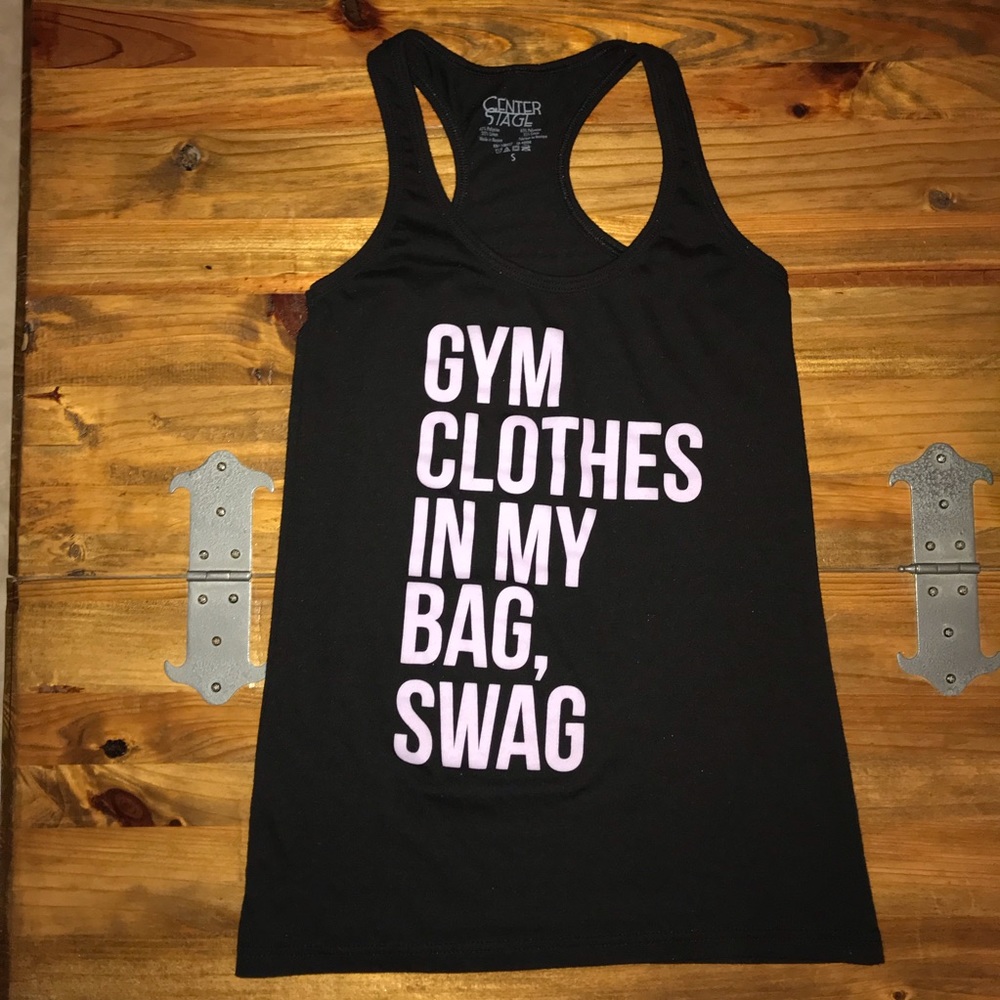 ‼️Black Racerback Tank LT Purple font Size Small